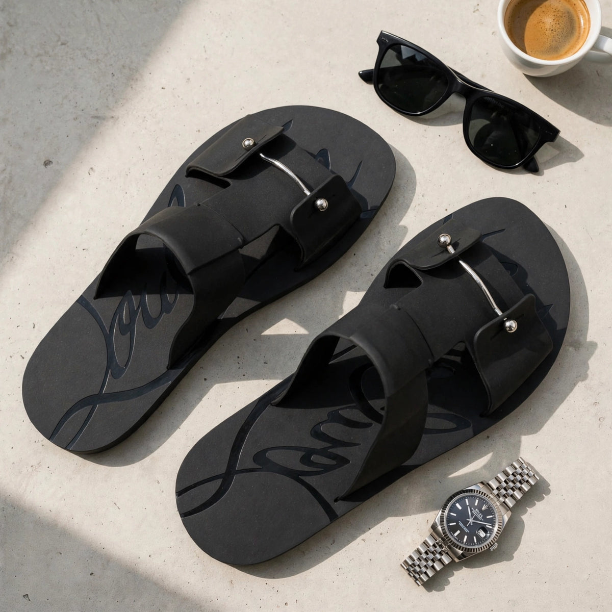 TONGS NOIR MAT PREMIUM™